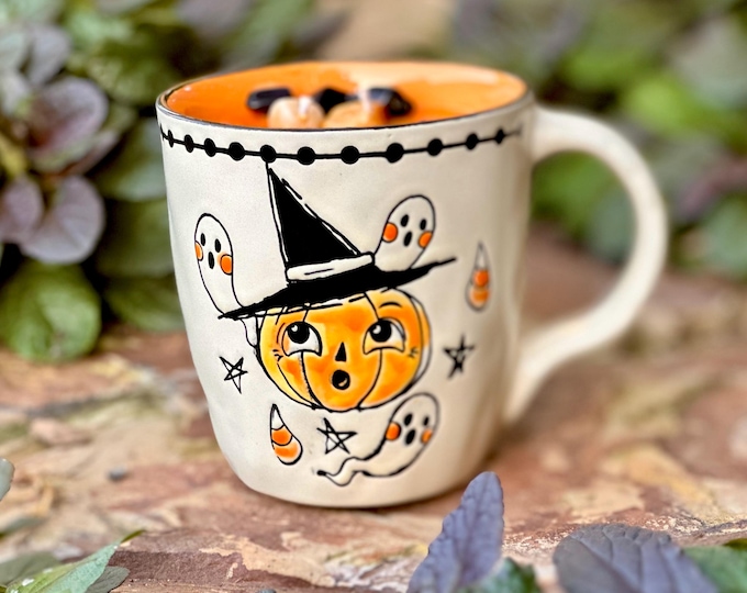 80s Halloween mug candle