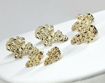 10 karat gold nugget earrings