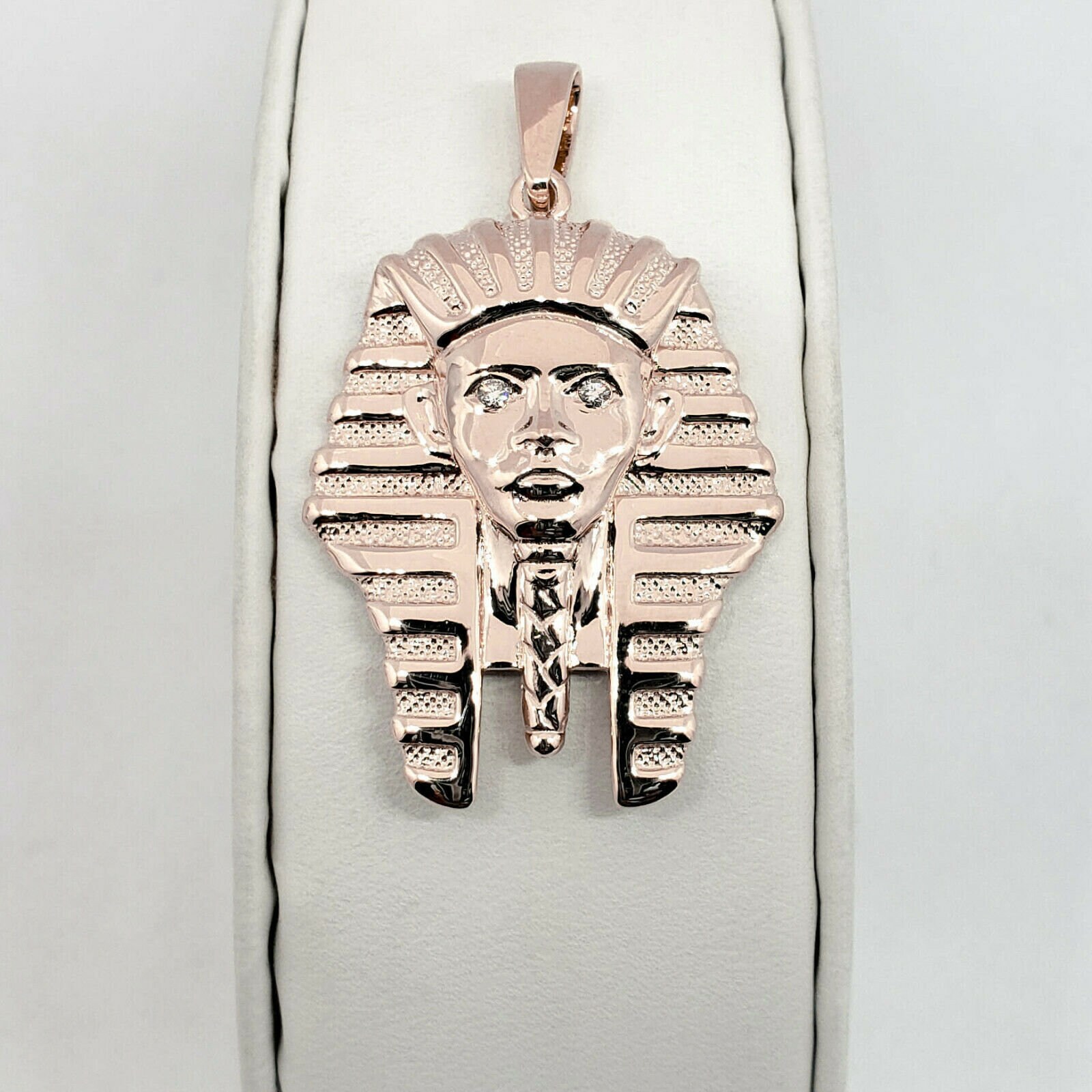 Solid 14K Rose Gold King Tut Pendant 