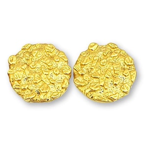 Solid 24K Yellow Gold Round Nugget Earrings, All Sizes (Small, Medium, Large)