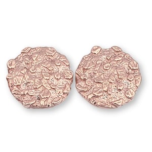 Solid 18K Rose Gold Round Nugget Earrings, All Sizes (Small, Medium, Large)