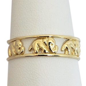 Massiver 18K Gelbgold Elefantenring 6 mm Größe 3 - 12, Lucky