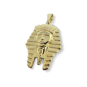 Solid 10K Yellow Gold King Tut Pendant Gold Pharaoh Pendant, 6.8 grams