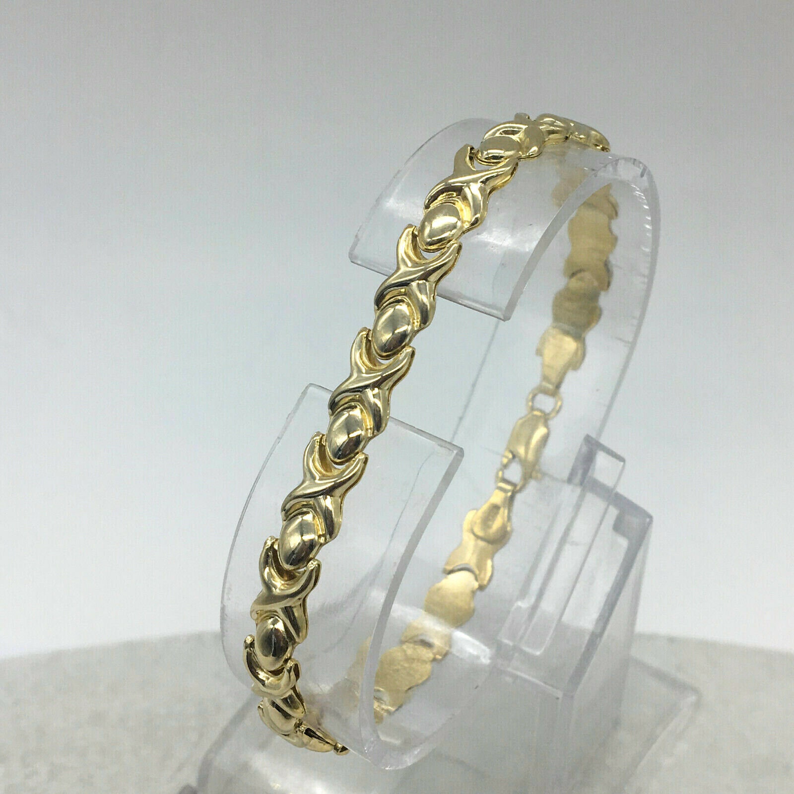 Solid 14K Yellow Gold Bracelet XO 6.75 5.7mm 6.2 Etsy