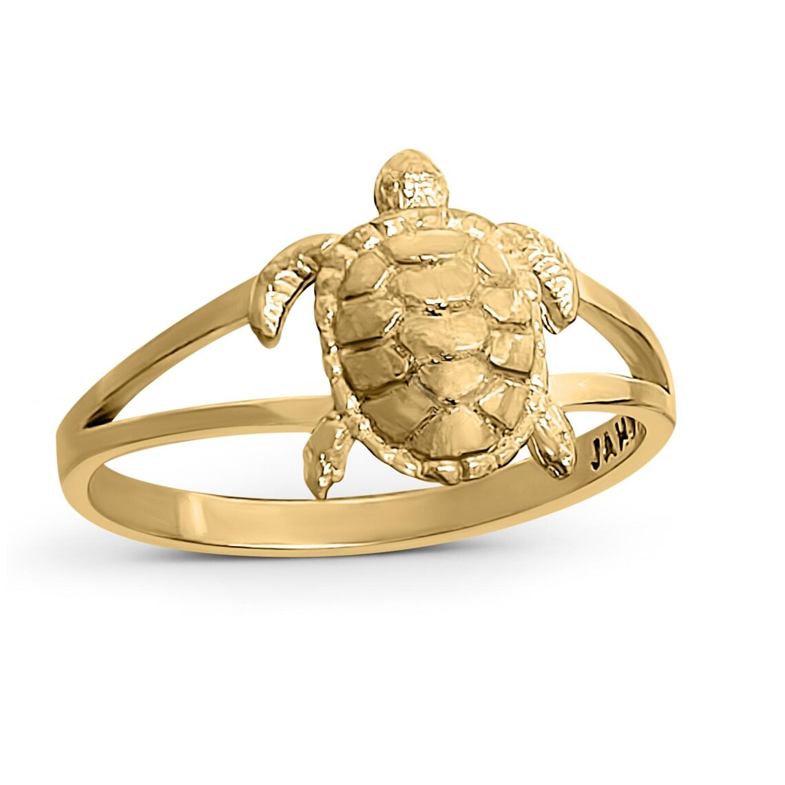 Solid 18K Yellow Gold Turtle Ring for Women, Cute Turtle Ring, Elegant ...