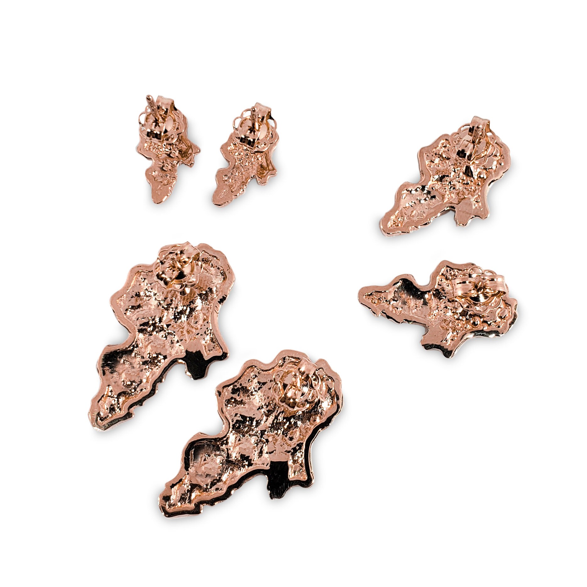 Rose gold nugget best sale earrings