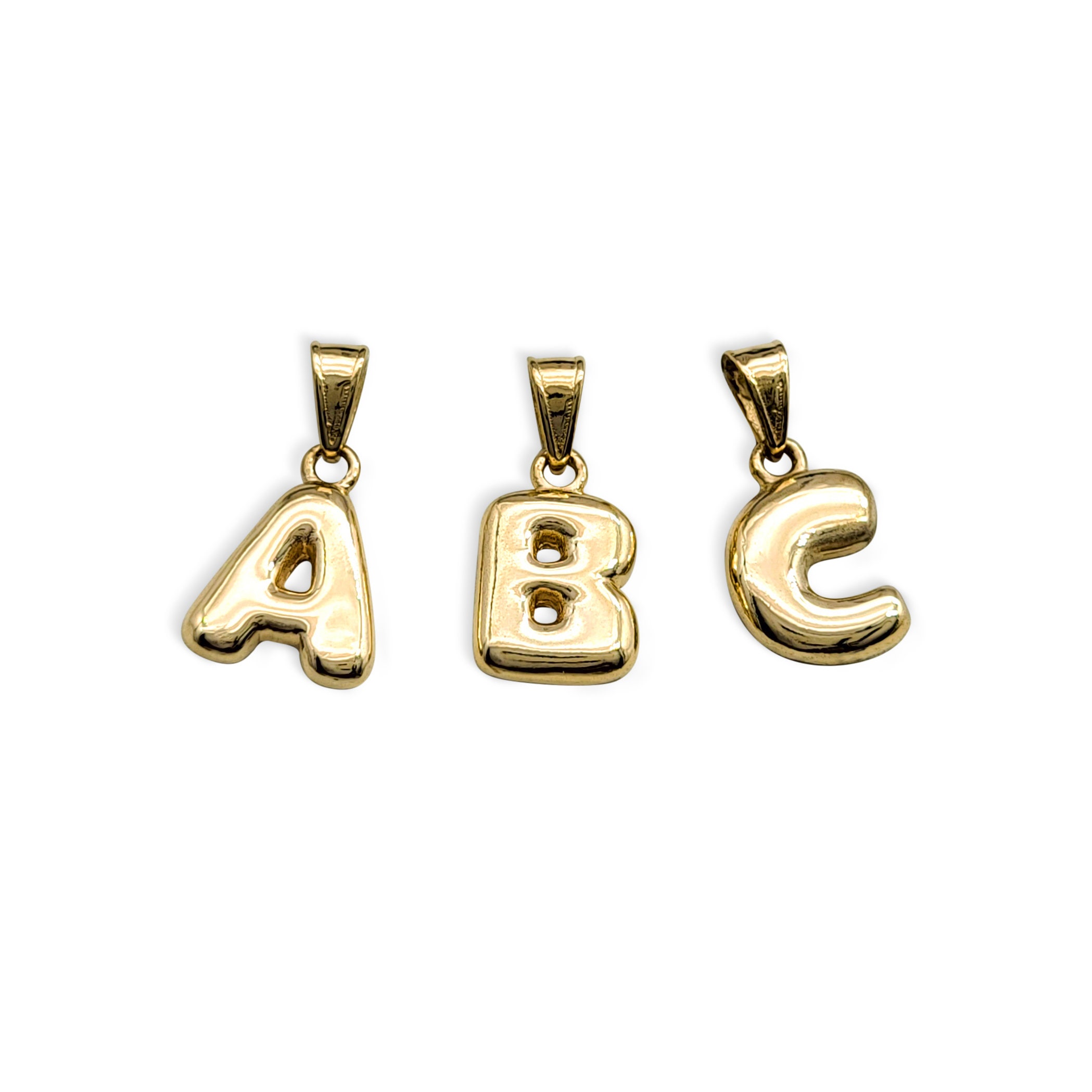 10k gold outlet bubble letter pendant