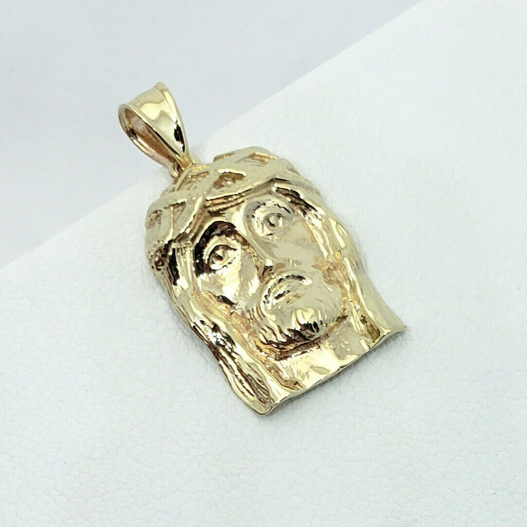 Solid 10K Yellow Gold Small Jesus Piece 