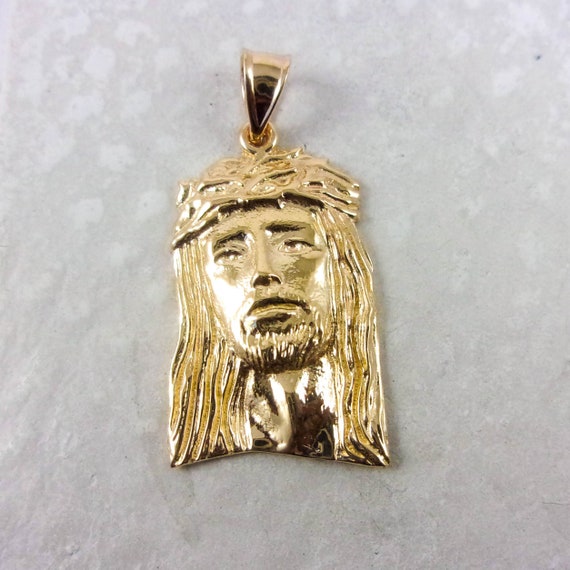 Solid 14K Yellow Gold Jesus Piece Gold 
