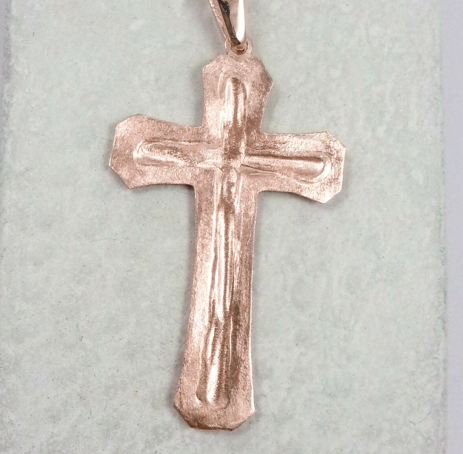 Solid 14K Rose Gold Diamond Cut Mens Cross Pendant 4.5 grams Etsy