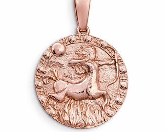 Äkta 10K roséguld Skyttenhänge, stjärnteckensmynthänge astrologismycken