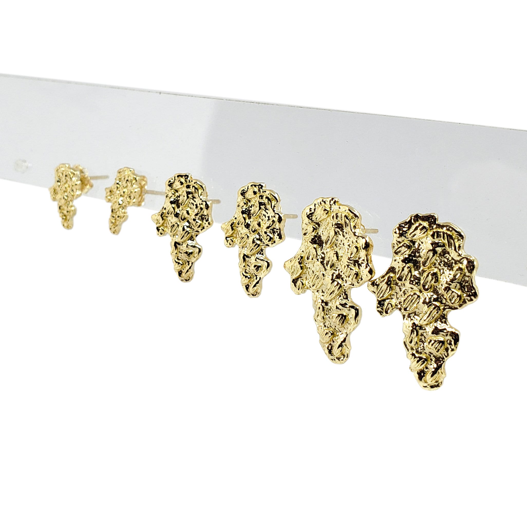 Small gold shop nugget earrings