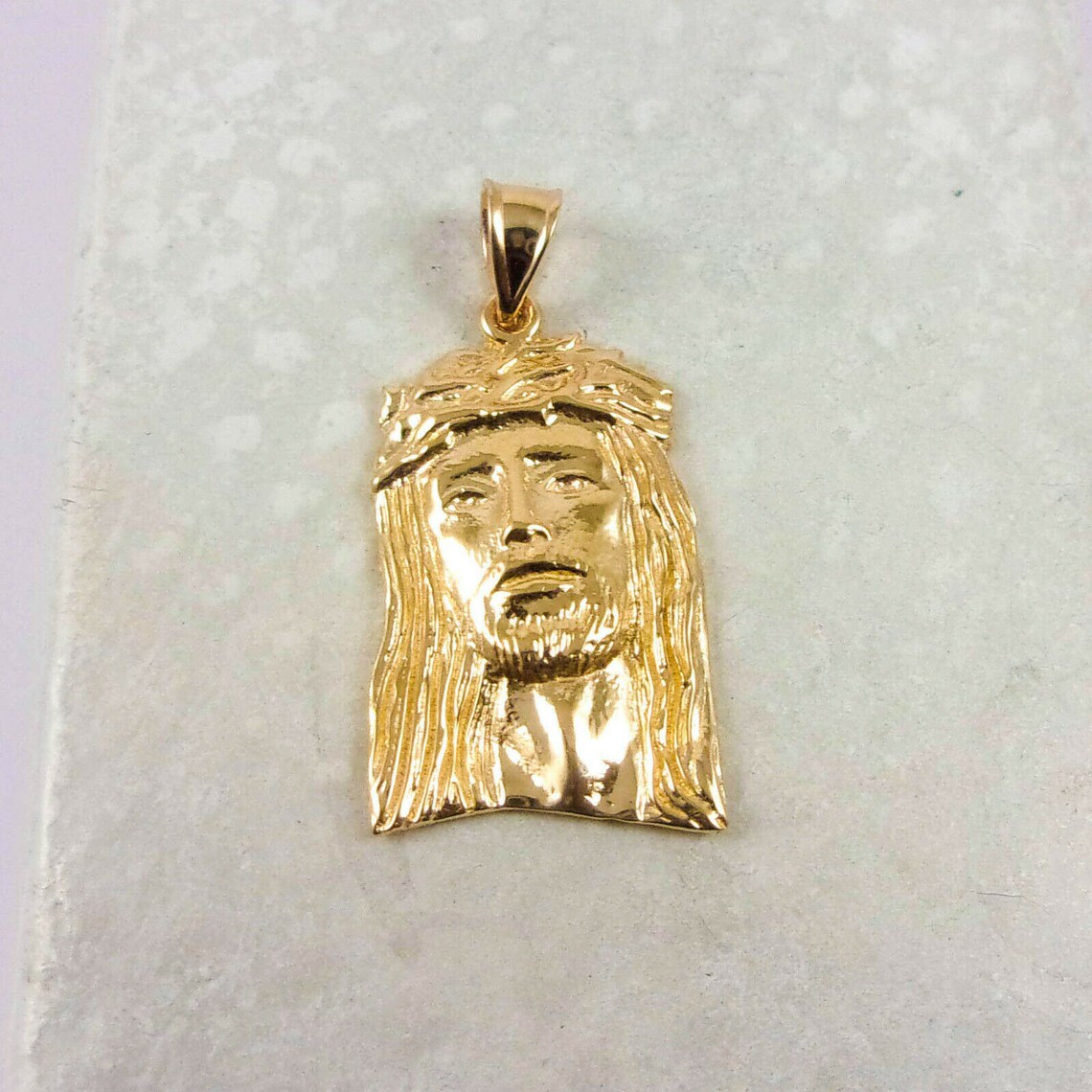 Solid 18K Yellow Gold Jesus Piece Gold Jesus Pendant 3.9g 1 Etsy