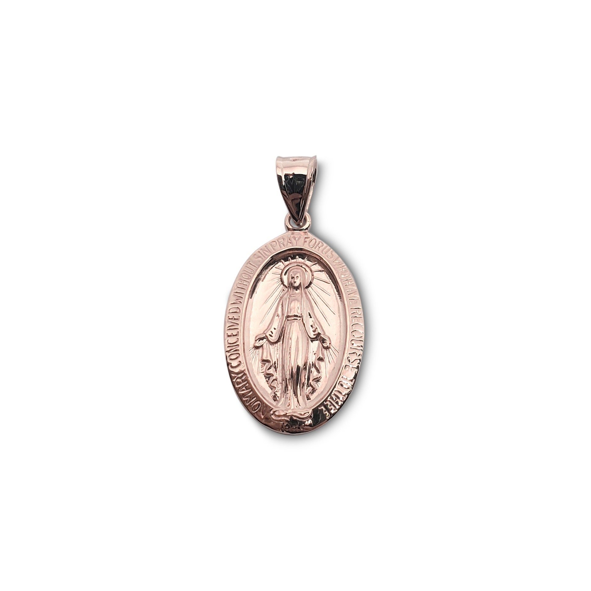Rose gold miraculous medal necklace hotsell
