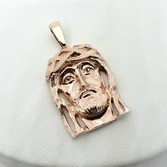 Solid 18K Rose Gold Jesus Piece Gold 