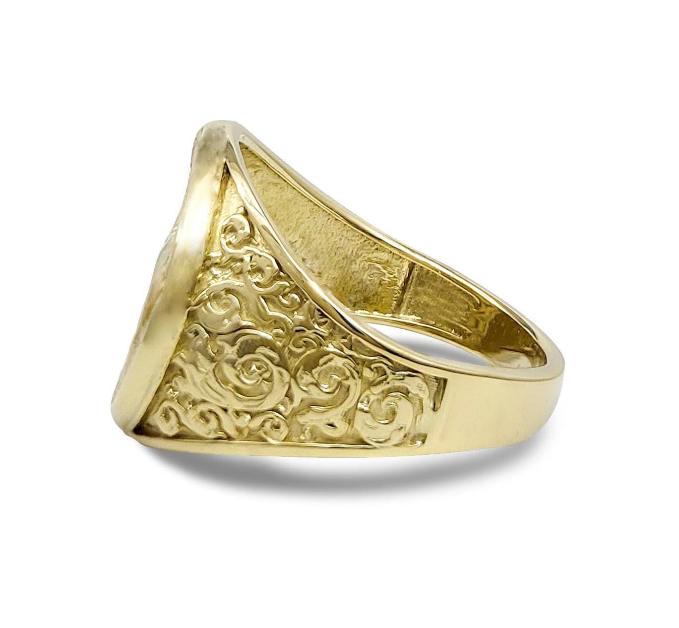 Anello Uomo Oro Giallo 10K Con Diamante – Segno Zodiacale Toro – Mignolo 14mm