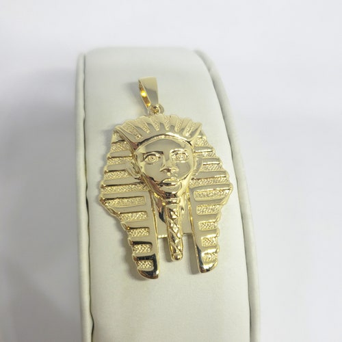 Solid 10K Yellow Gold King Tut Pendant 