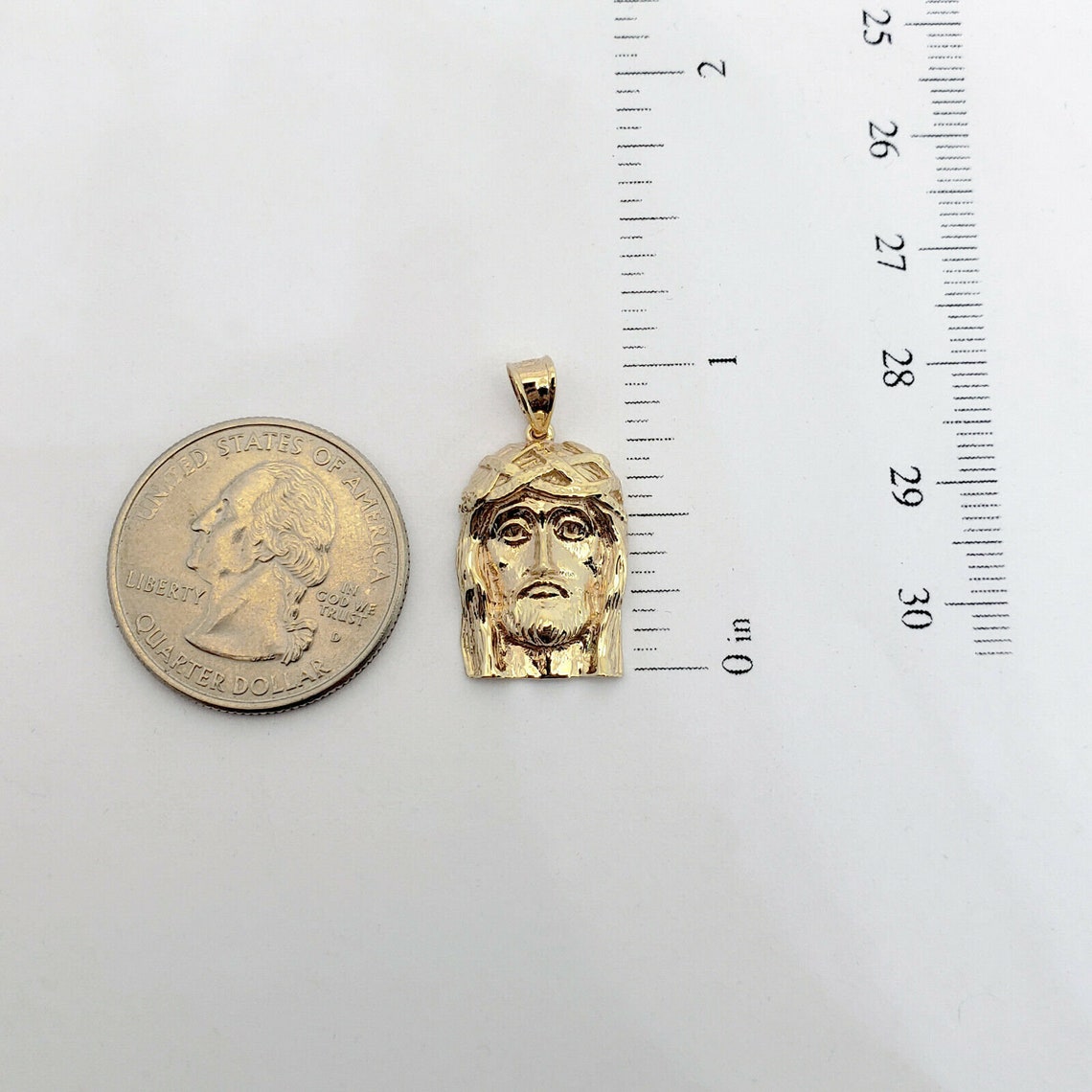 Solid 18K Yellow Gold Small Jesus Piece Gold Jesus Pendant Etsy