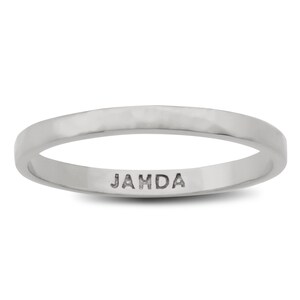 Solid 10K White Gold Hammered Ring 2mm Size 1 – 15 Thin Gold Ring Midi Stack Band