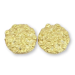 Solid 14K Yellow Gold Round Nugget Earrings, All Sizes (Small, Medium, Large)