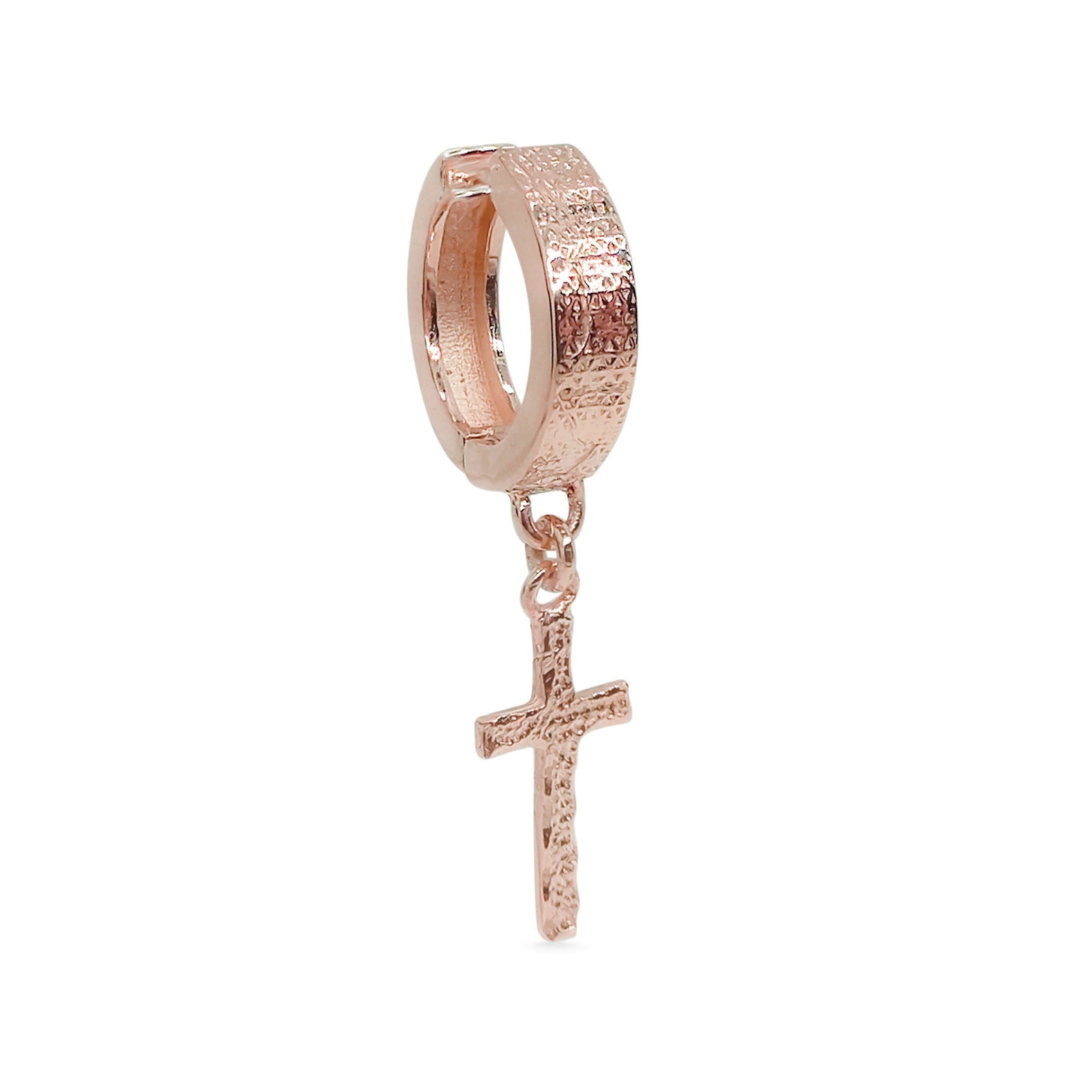 Rose gold cross sale earrings