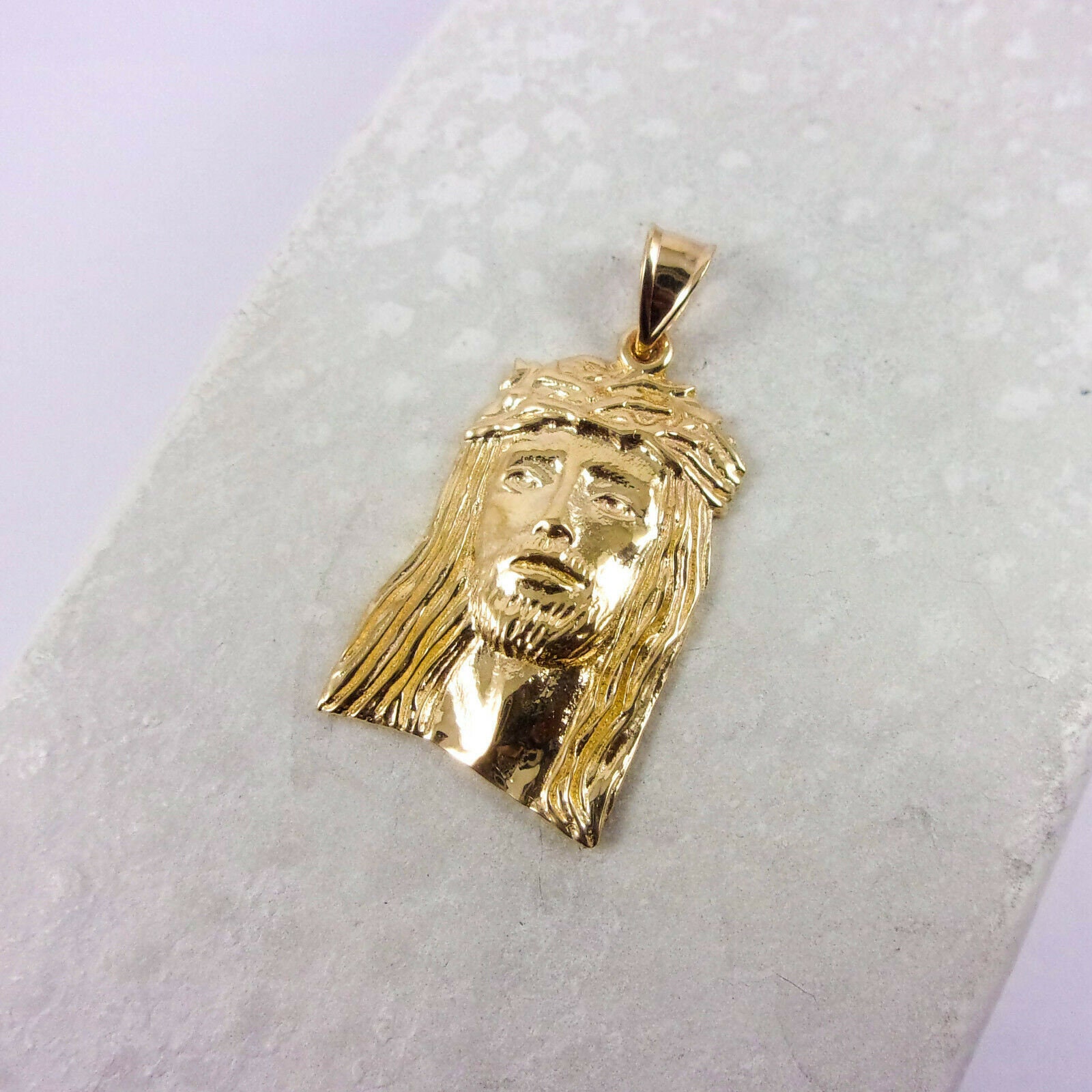 Solid 14K Yellow Gold Jesus Piece Gold Jesus Pendant 3.3g 1 Etsy