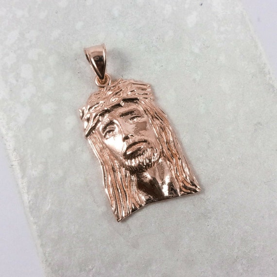 Solid 14K Rose Gold Jesus Piece Gold 