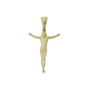 Real 10K Yellow Gold Crucifix Full Body Jesus Crucified without Cross Pendant