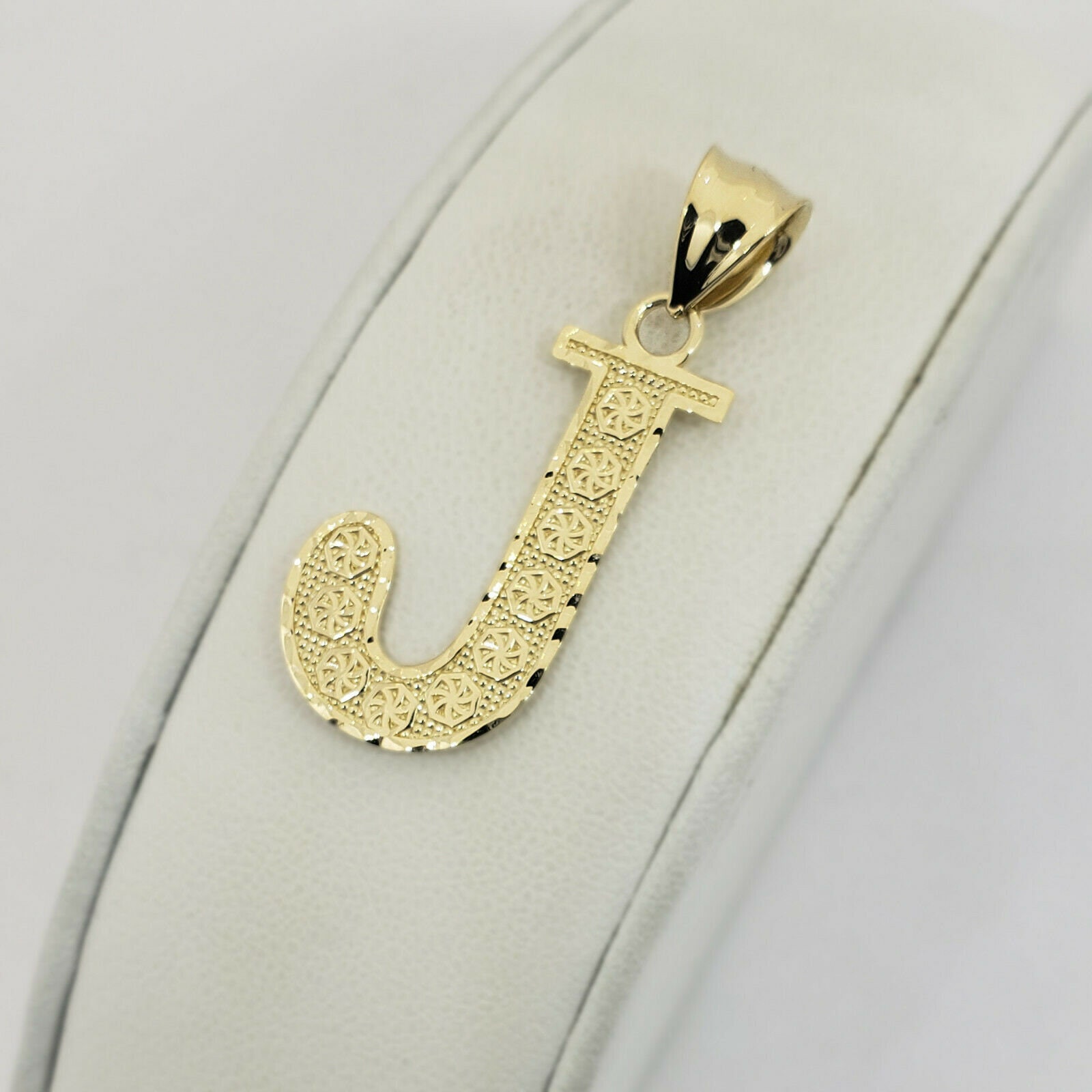Solid 10K Yellow Gold Letter J Charm Pendant Etsy