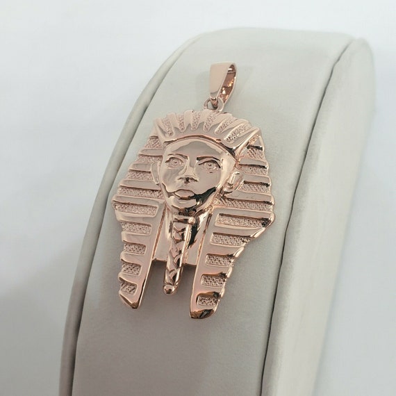 Solid 10K Rose Gold King Tut Pendant 