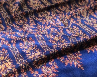 Navy Tor Antique Design Sozni Jamawar Pashmina Shawl