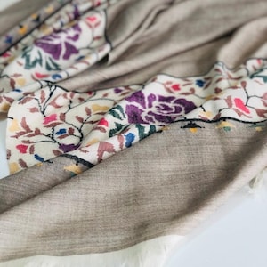 Extra Fine 3 Yard Palla Kani Pashmina Shawl with Elegant Floral Designs