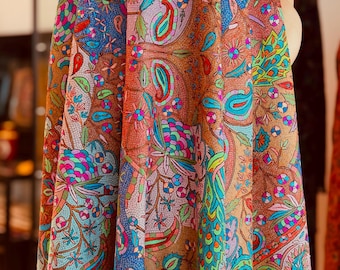 Exquisite Peacock Design Pashmina Shawl with Exquisite Embroidery Details