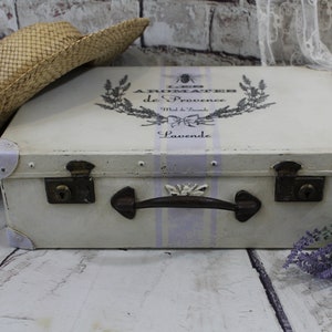 vintage cardboard  suitcase,up-cycled luggage,embellished suitcase,hand painted suitcase,retro style keepsake,display suitcase,vintage decor