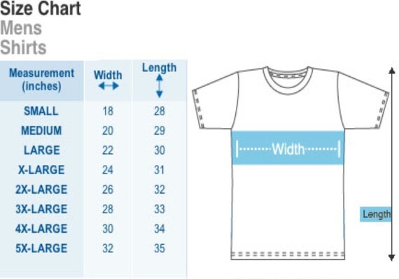 Mens T Shirt Size Chart Us