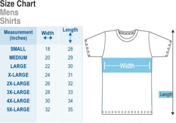 Mens T Shirt Size Chart India