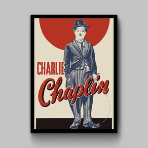 Vintage Poster, Vintage Art Print, Charlie Chaplin Art, Portrait Painting, Retro, Vintage, Decor, Wall Art, Home Decor, High Quality Print