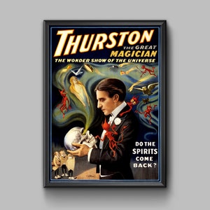 Vintage Poster, Vintage Magic Poster, Art Print, Thurston the Great Magician Classic Magic Poster, Wall Art, Home Decor