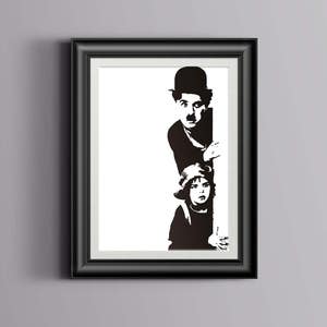 Vintage Poster, Vintage Art Print, Charlie Chaplin Art, Chaplin, The Kid, Retro, Vintage, Decor, Wall Art, Home Decor, High Quality Print