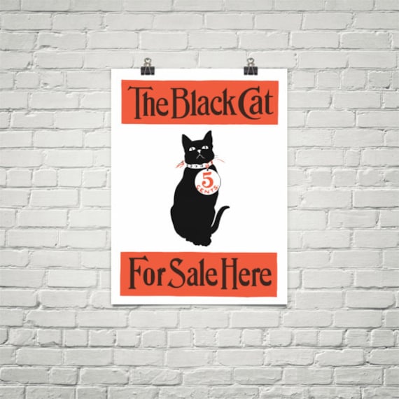 Retro Poster the Black Cat 1896 Vintage Decor High Quality Etsy