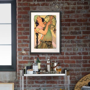 Póster retro, Gitano, Art Nouveau, Vintage, Alphonse Mucha, 1898, Póster de arte, Retro, Vintage, Arte mural, Decoración del hogar, Impresión de arte de alta calidad