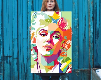 Retro Marilyn Monroe, Marilyn Monroe Poster, Marilyn Wall, Pop Art, Retro, Vintage, Decor, Home Decor, High Quality Art Print