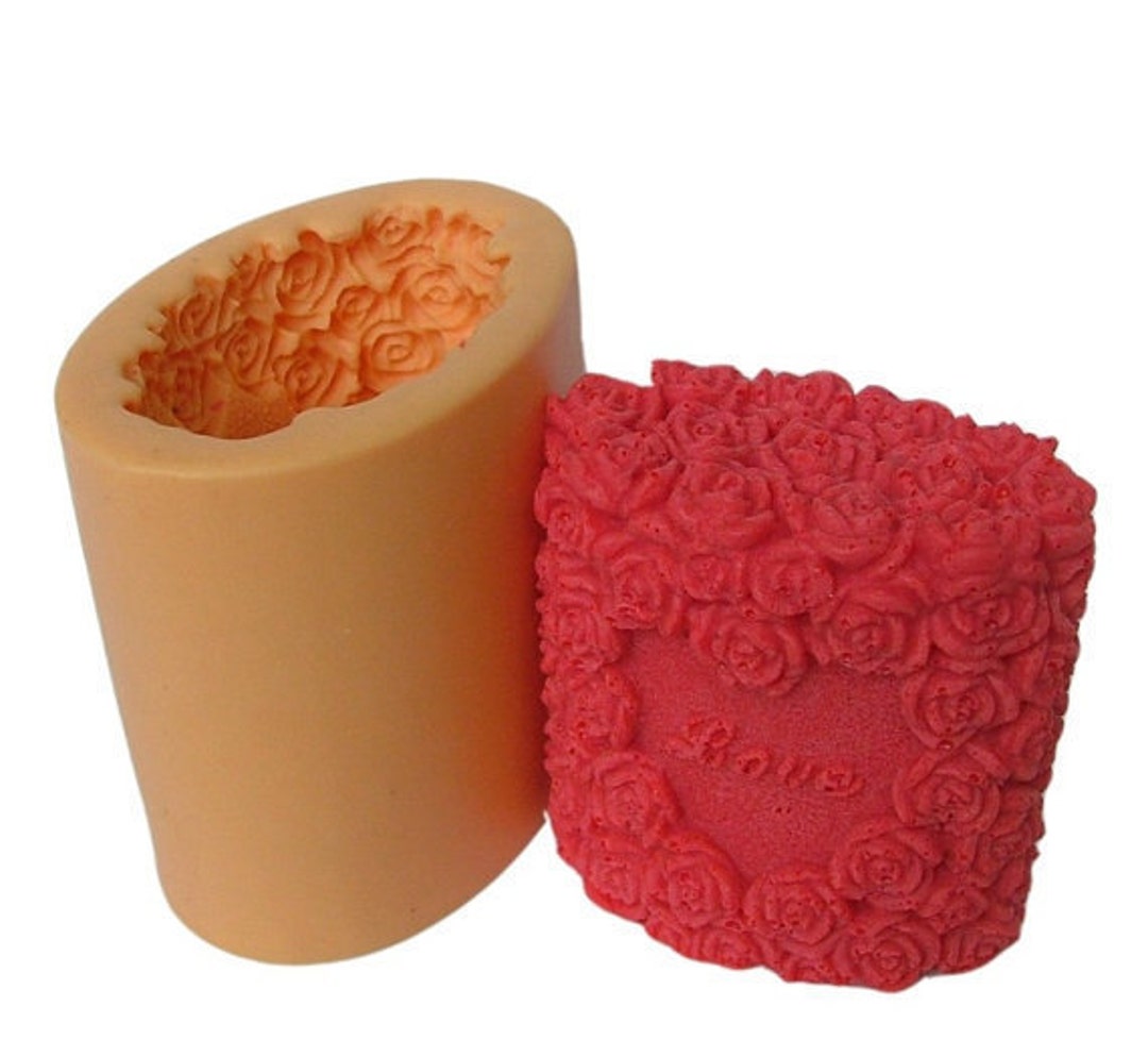 Rose Heart Love Candle Mold Rose Soap Mold Silicone Mold Soap Etsy