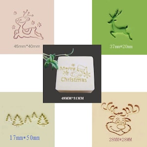 Christmas Tree Deer  Pine Tree Resin Seal Stamp Soap Stamps  Soap Candle Candy Stamp Cookies Stamp