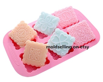 Mooncake Carré Bonheur Gâteau Moule Savon Moule Silicone Moule Savon Moule Biscuit Moule Outil De Cuisson