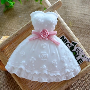 Girl Dress Wedding Fondant  Flexible Silicone Mould Soap Mold Silicone Mold resin mold Polymer Clay mold  F0799
