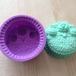 Happy Birthday Cake Mold Soap Mold Silicone Mold Biscuit Mold Baking Tool Fondant Mold Resin Fimo Mold Jelly Mold