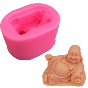 3D Laughing Buddha God Soap Mold Flexible Silicone Mold Candy Chocolate Mold Polymer Clay Mold Resin Mold Baking Tools R0386
