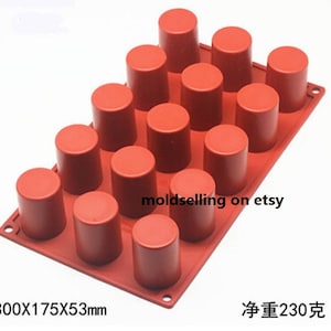 May include: Red silicone mold with 15 round cavities for making small cakes or other treats. The mold measures 300x175x53mm and weighs 230 grams. moldselling on etsy