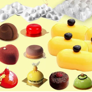 3D Round Ball Mousse cake Mold Silicone Mold Cube Mousse chocolate mould DIY scented candle soap mould